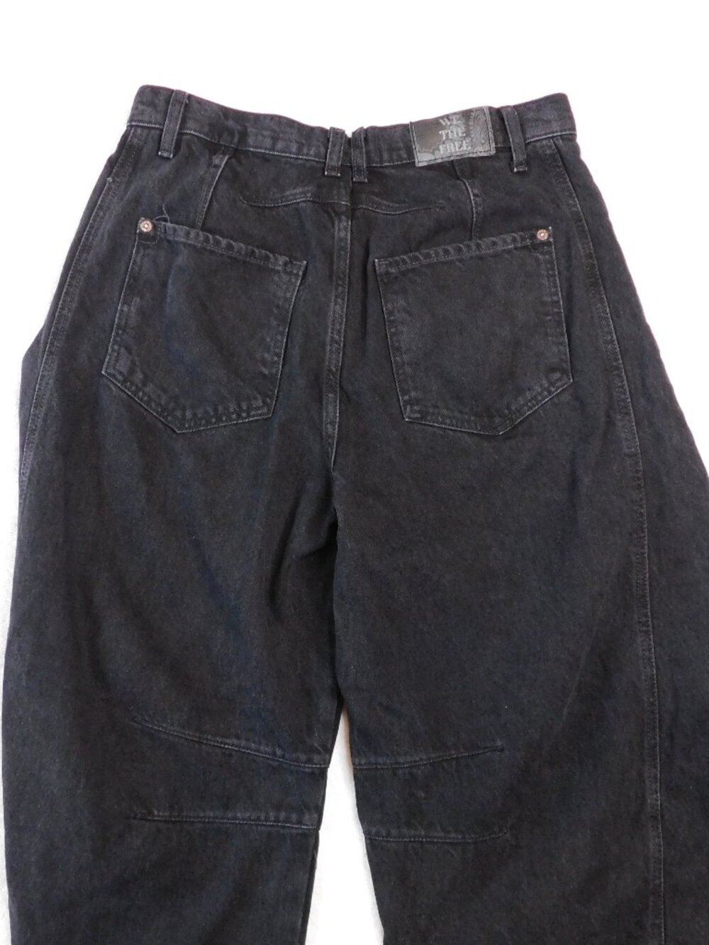Free People Good Luck Mid Rise Barrel Jeans | Soundwave | Black | VGUC | 28 - Picture 6 of 9